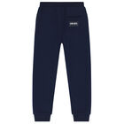 Boys Navy Blue Logo Joggers, 1, hi-res